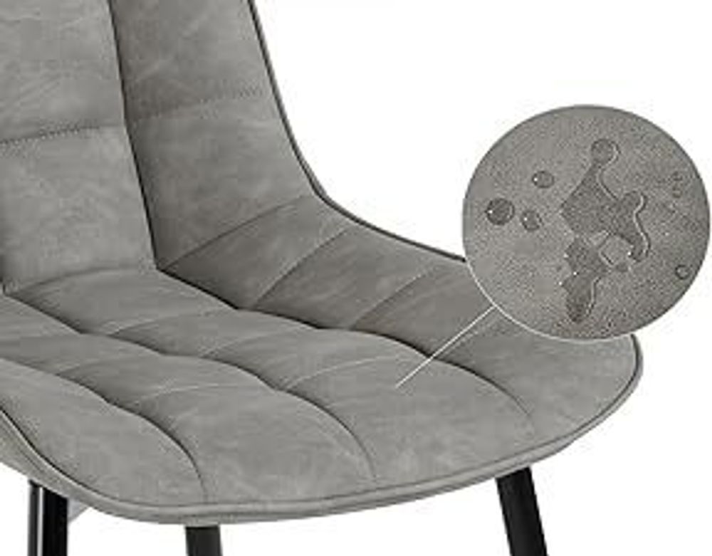 WOLTU 6 x Esszimmerstühle, mit Sitzfläche aus Stoffbezug, Anthrazit
