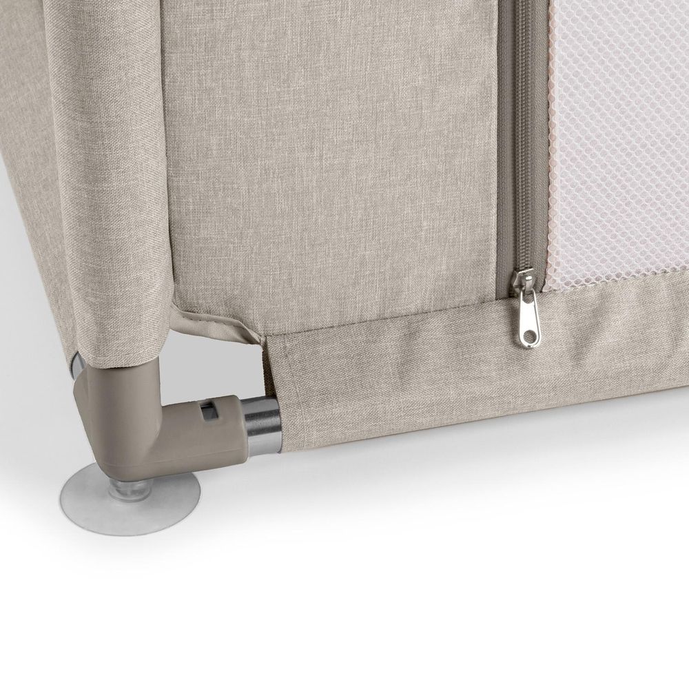 Kidwel FANKO Beige 130x130 cm Baby Laufstall, Laufgitter Baby Krabbelgitter für Kleinkinder mit Atmungsaktivem Netz, Reißverschluss, Tasche, Beige