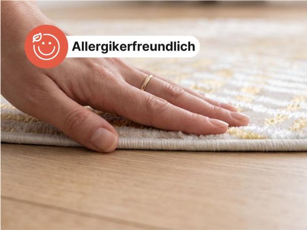 Tapiso Teppich CRYSTAL Rund Beige Braun Creme Wohnzimmer 240 x 240 cm