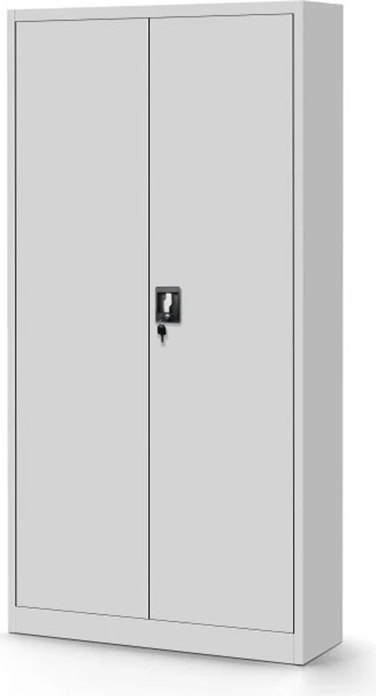 Aktenschrank mit Geheimfach Metallschrank Büroschrank Stahlblech Pulverbeschichtung 185 cm x 90 cm x 45 cm Farbe: grau