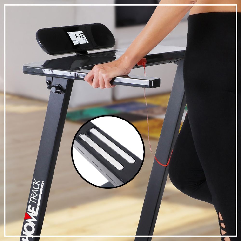 Miweba Sports Profi Laufband HT500 | Elektrisch - Klappbar - Tablethalterung - Training Zuhause - LCD-Display - Extra breite Lauffläche (Schwarz)