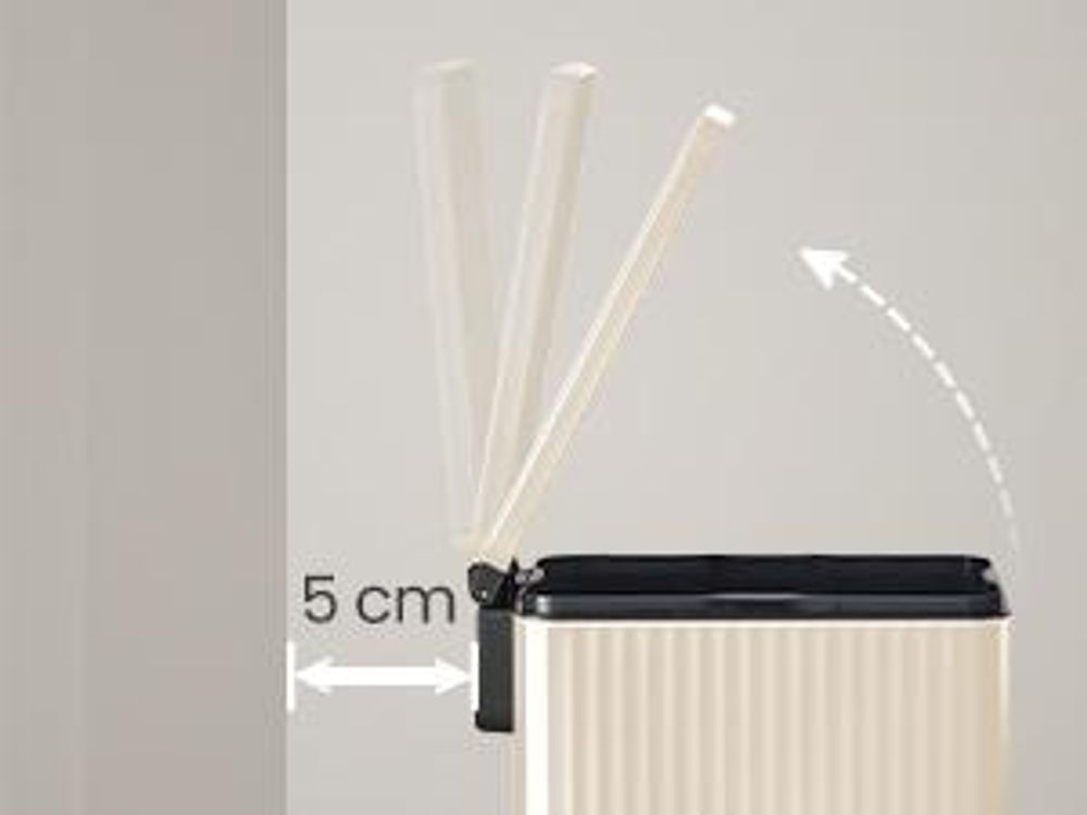 SONGMICS Mülleimer Küche 50 L, Tretmülleimer mit Softclose-Deckel, herausnehmbarer Inneneimer, Stahl, 15 Müllbeutel, creme