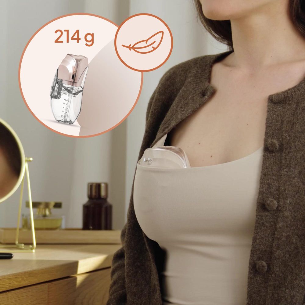 Lionelo Milchpumpe Fidi Free Slim, Stimulation, Massage, Mischmodus, 4 Brusthauben, Sehr leiser Betrieb