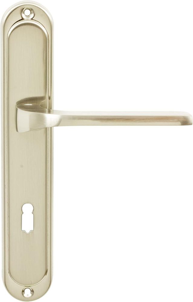 DOMINO Türgriff 72 Drückergarnitur BB-Buntbart Set | Türklinke für Zimmertür, Bürotür, Kellertür & Innentür | L-Form |aus Aluminium | Nickel | TIPO M9
