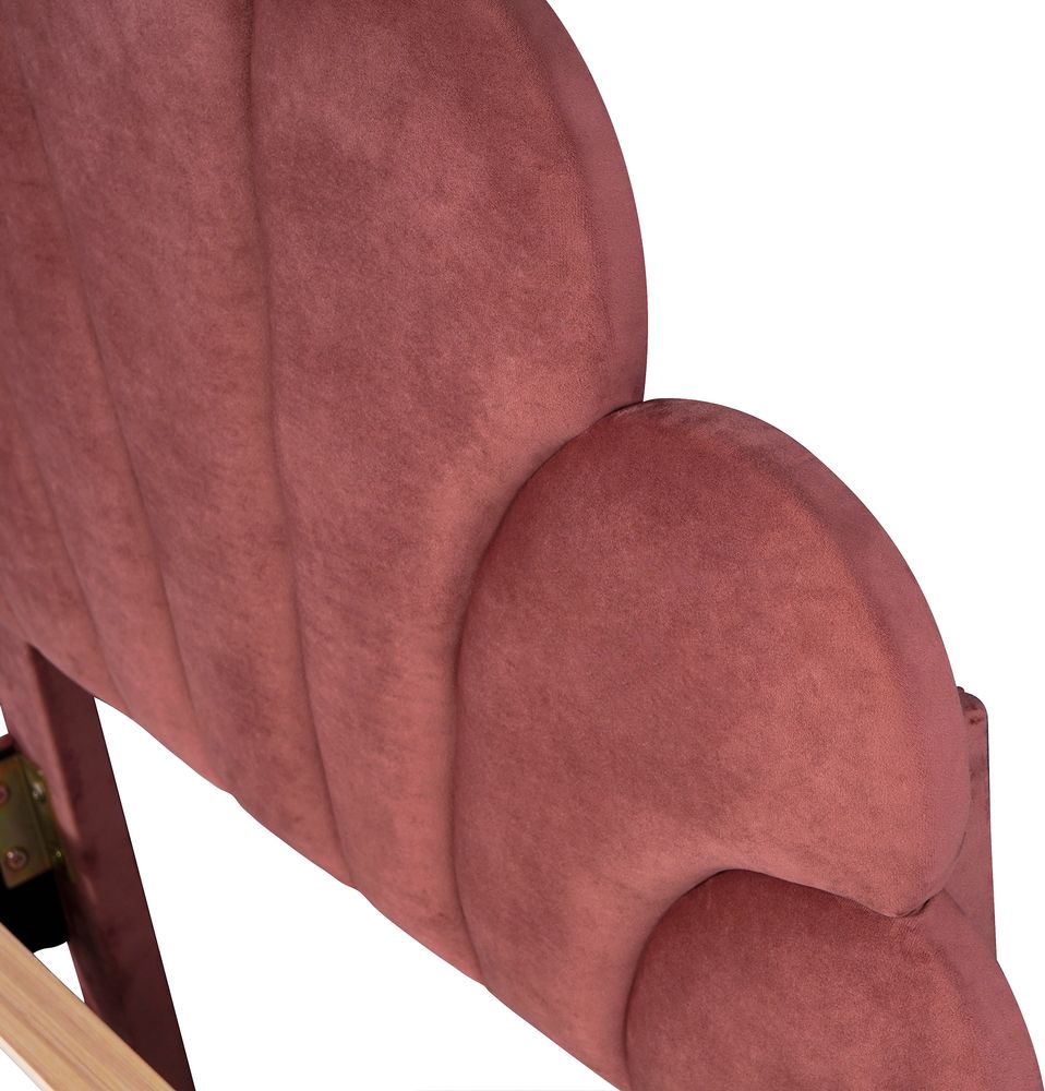 Flieks Polsterbett 90x200cm Samt mit Blumenform-Kopfteil und Lattenrost Einzelbett Kinderbett für Damen Kinder Jugend