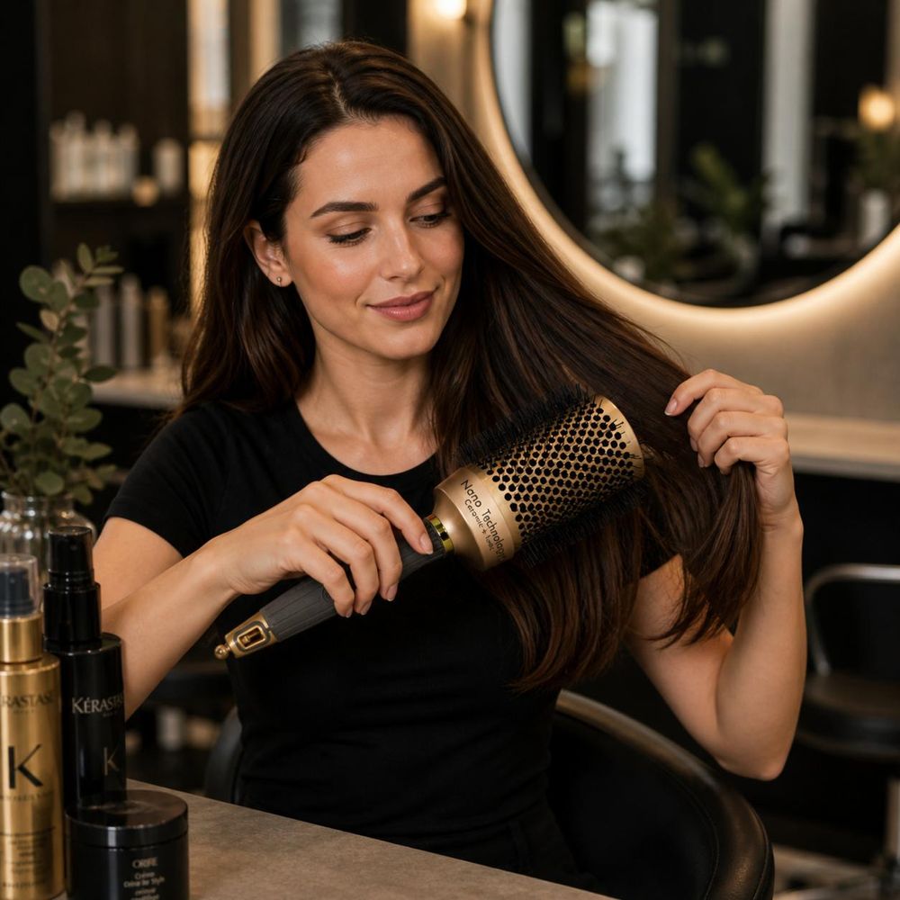 Ronde föhnborstel 80 mm goud