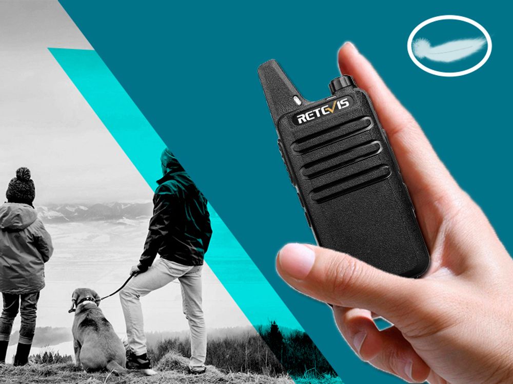 Retevis RT622 Walkie Talkie, akumulatorowe mini radio, VOX, przenośne, duży zasięg ze słuchawkami, na rodzinne wycieczki, wędrówki, narty