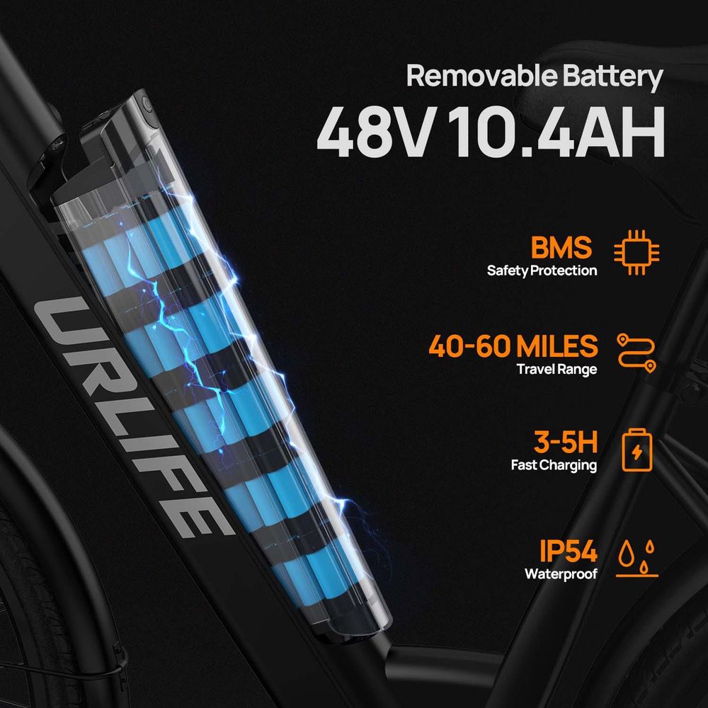 E26 Elektrische fiets voor woon-werkverkeer voor volwassenen, 250W,25 km/h,48V 13Ah,120 kg, 80km,Veringsdemper