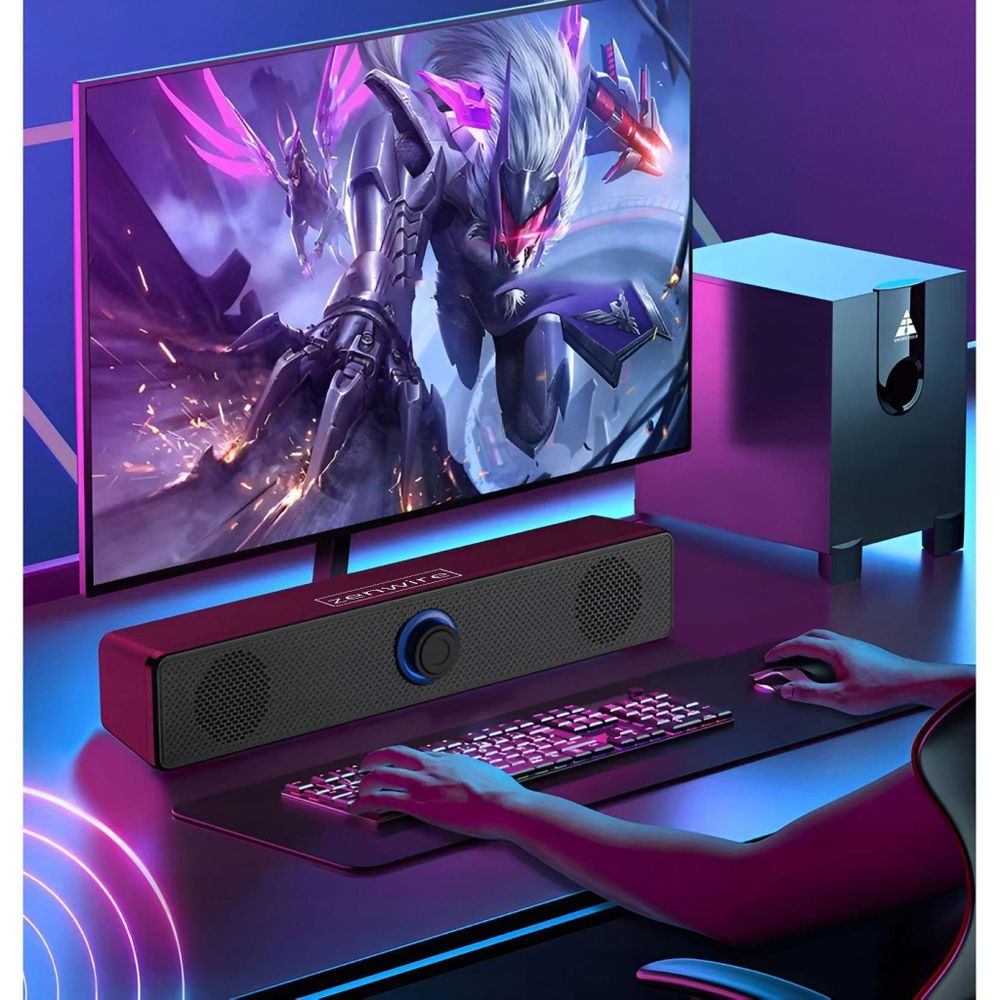 Mini-Soundbar - Computerlautsprecher - 2.0 USB - für Laptop und Computer - für PC - LED - 18 W