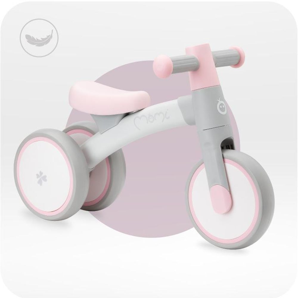MoMi TEDI – Ultraleichtes Kinder Laufrad (1,35 kg) aus Aluminium, fördert Gleichgewicht, werkzeugfrei montierbar, ab 1 Jahr – Rosa