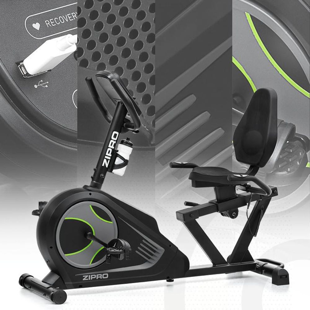 Zipro Liegeheimtrainer Ergometer Glow – Sitzheimtrainer für Senioren & Reha Recumbent Bike mit App Elektrischer Widerstand Rückenschonend & Leise