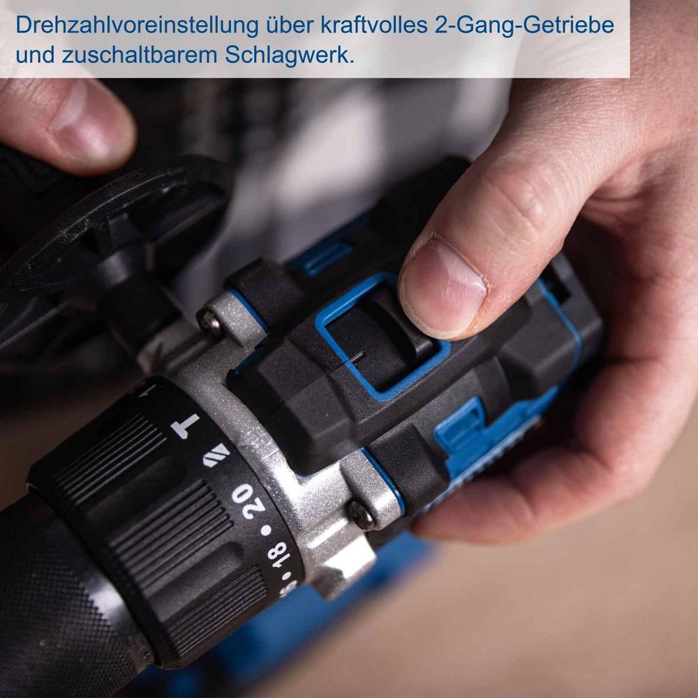 Das Bild zeigt den Schlagbohrschrauber in einer Detailaufnahme.