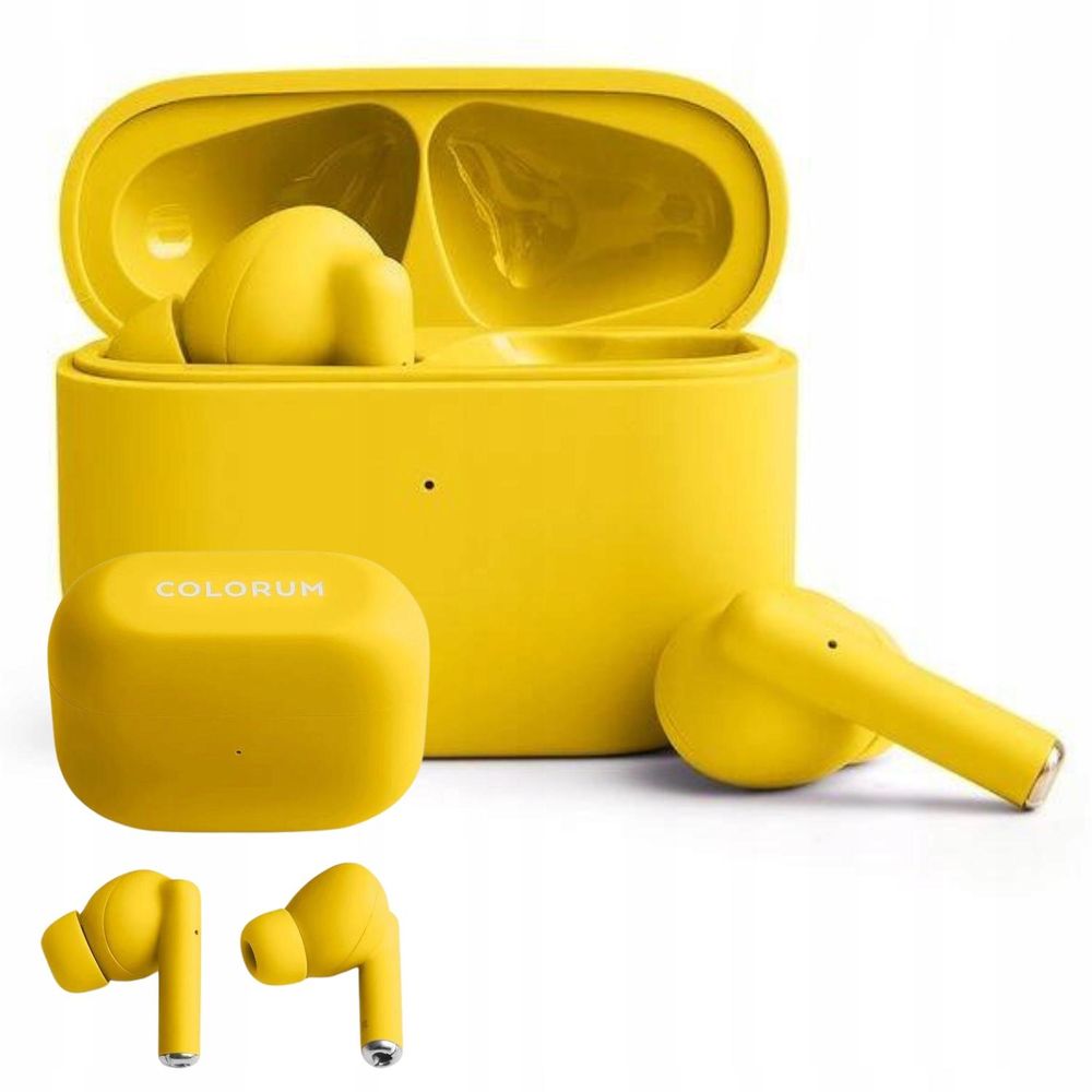 Forever COLORUM TWS, In-Ear Kopfhörer, Bluetooth 5.0, Kabellose, in Ear Kopfhörer Sport, USB-C, für Android und IOS, Gelb