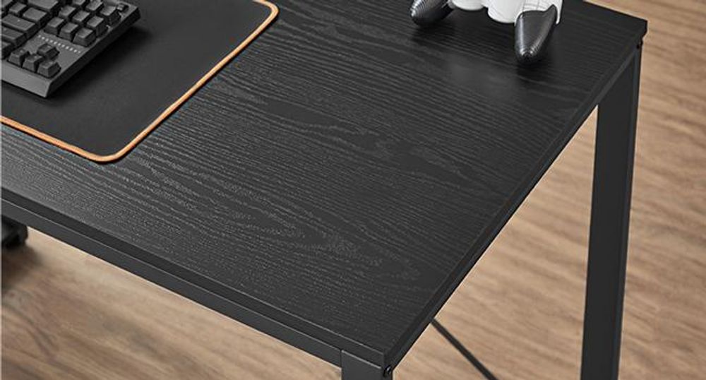 VASAGLE Schreibtisch Computertisch mit Regalböden 120cm Schwarz