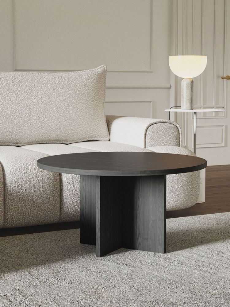 Selsey Ovo - Couchtisch rund 76x76 cm Holzoptik Eiche Lindberg