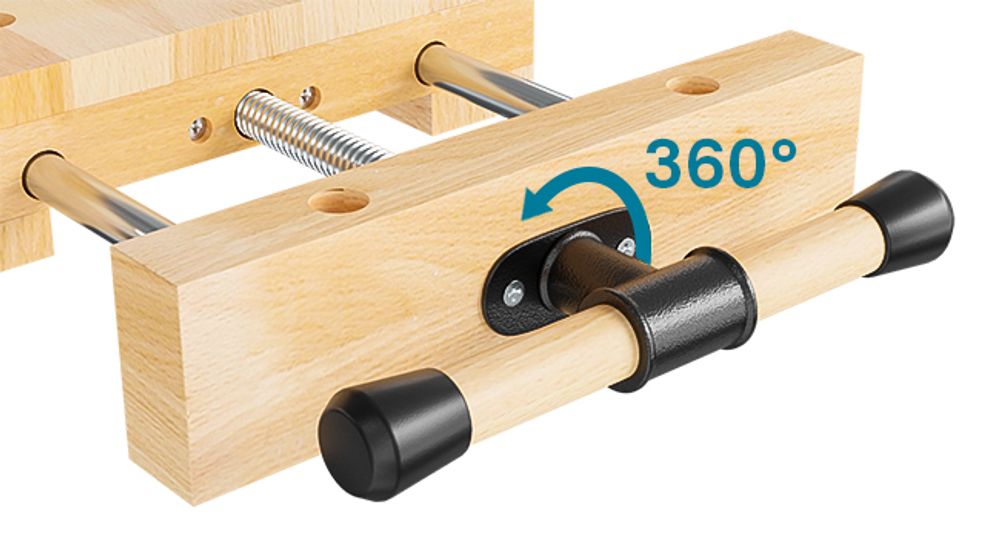 Wiltec Tragbare Hobelbank 45,5x28x7 cm & Schraubstock Mini-Werkbank aus Buchenholz Mobil Tragbar für Klemmen Hobeln