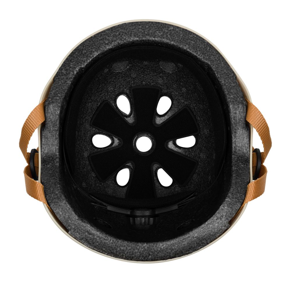 LIONELO Schutzhelm für Kinder Helmet verstellbar 50-56 cm, Kinnschutz, Intertek er Helm für Mädchen und Jungen, Größe S - Beige