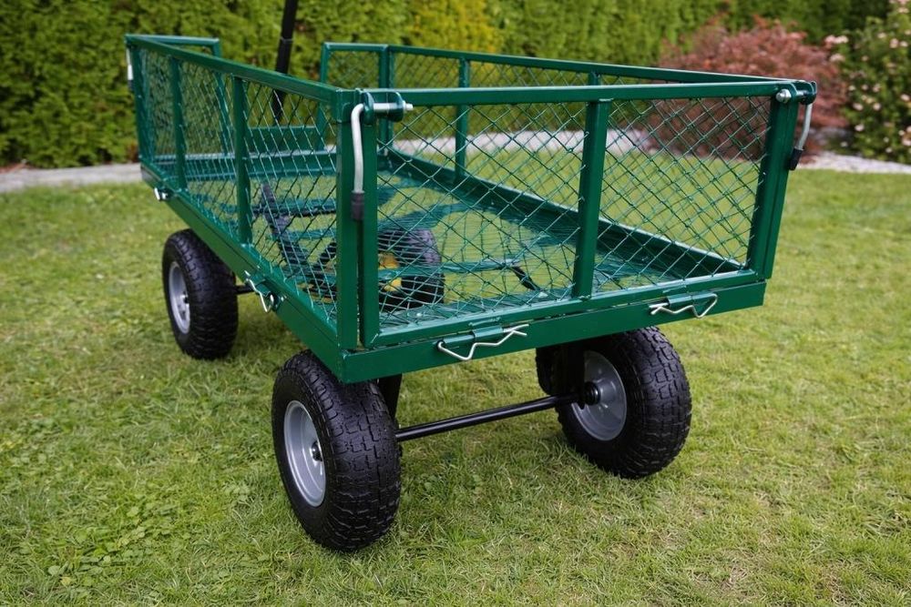 Wózek ogrodowy transportowy rozkładany 100 l 200 kg pompowan