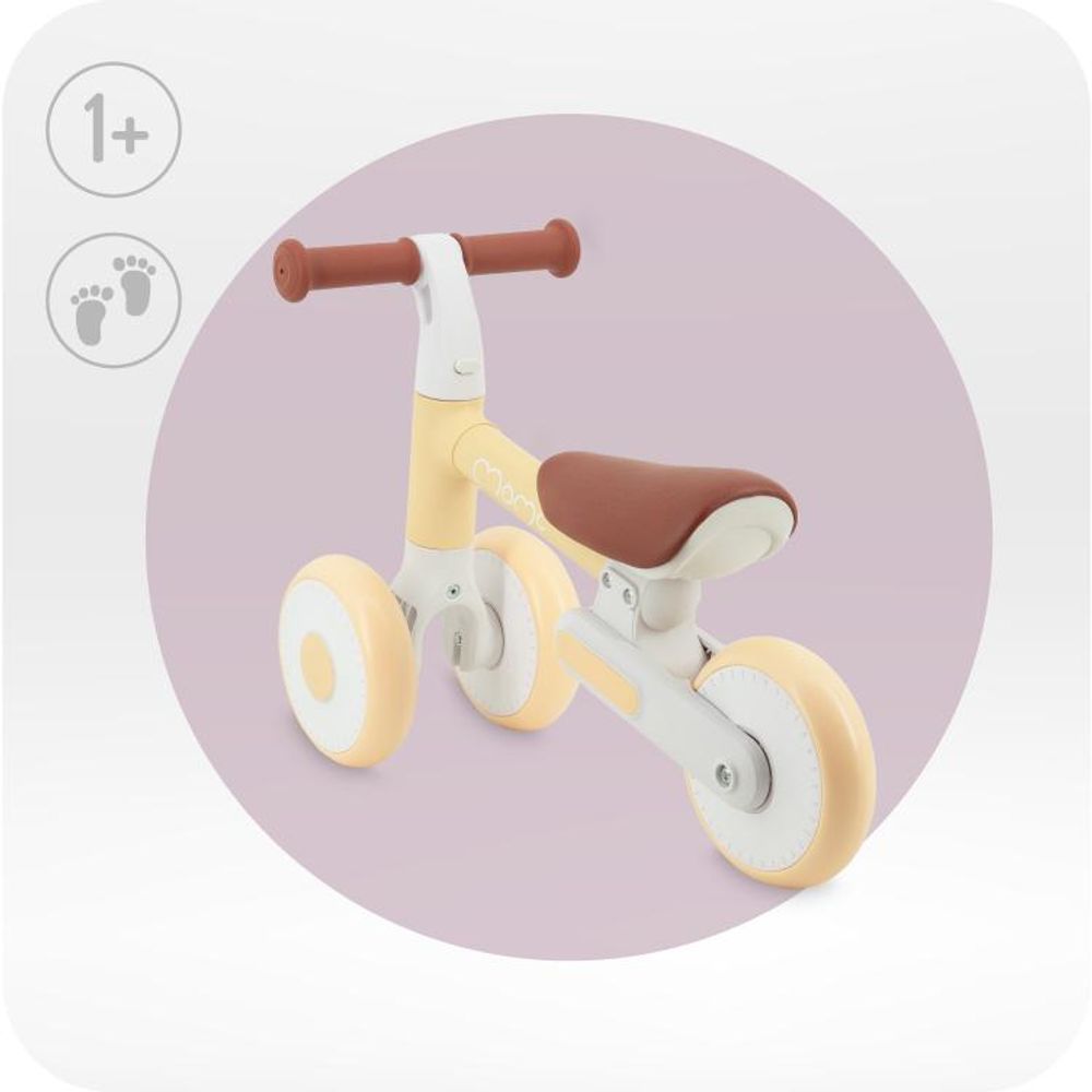 MoMi DEX – Faltbares 2-in-1 Laufrad & Dreirad ohne Pedale, leicht, werkzeuglos montierbar, verstellbarer Sitz, ab 12 Monaten, bis 20 kg – Gelb