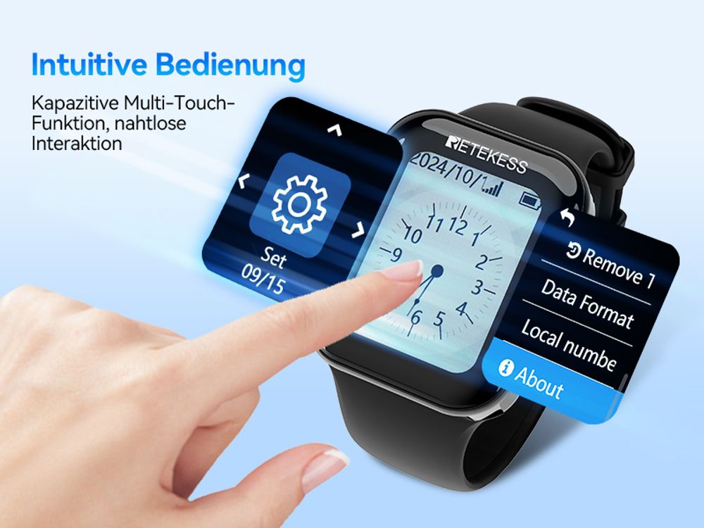 Retekess TD113 Restaurant Pager System, Schwesternrufsystem, Einstellbare Lautstärke, Timeout-Einstellung, Touchscreen, Watch Receiver für Restaurant