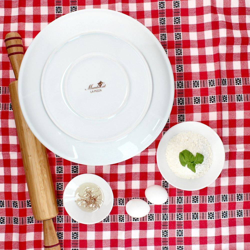 6er Set La Pizza Pizzateller Ø30,5cm 6 Personen XL-Teller Pizza-Dekor Platte