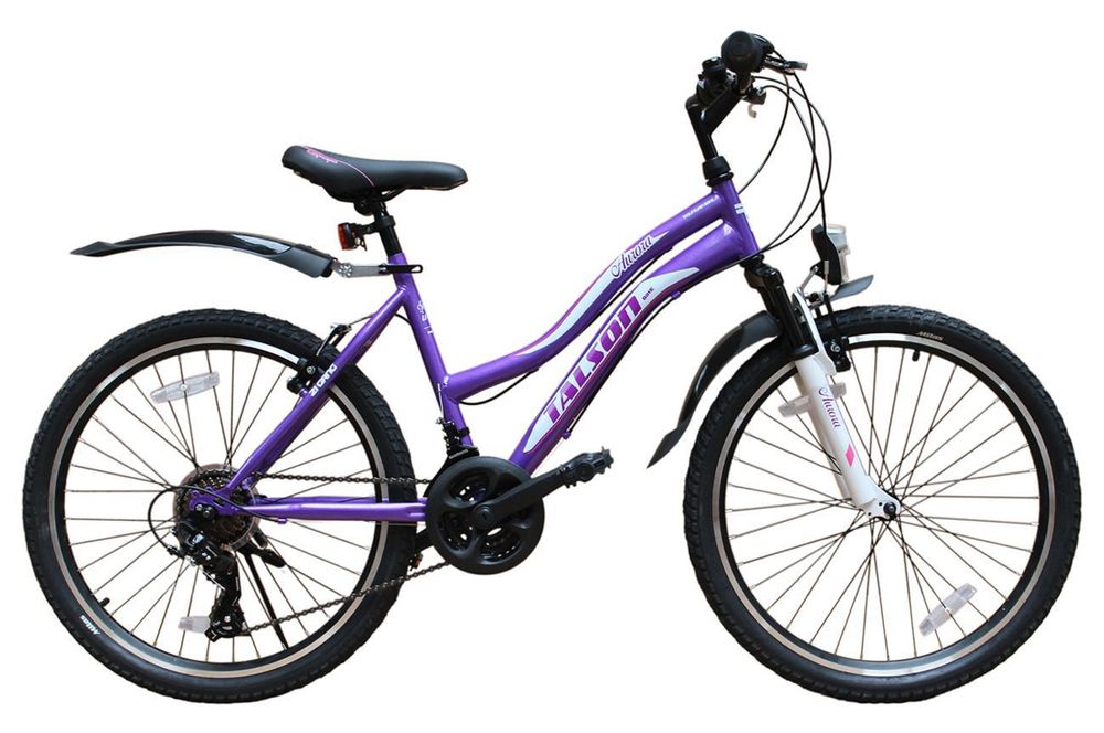 26 Zoll Mountainbike Mädchen Kinder Fahrrad mit Gabelfederung & Beleuchtung 21-GANG Lila