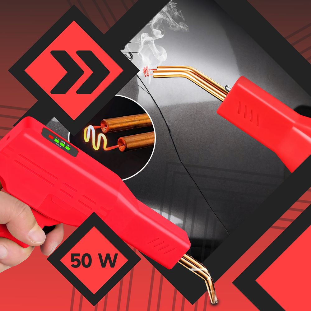 Kunststoff Schweißgerät Auto Schweißen Plastik Reparatur Set | 50W | mit LED Licht | mit 1200 Klammern | Lötkolben für Kunststoffe Heißhefter Retoo