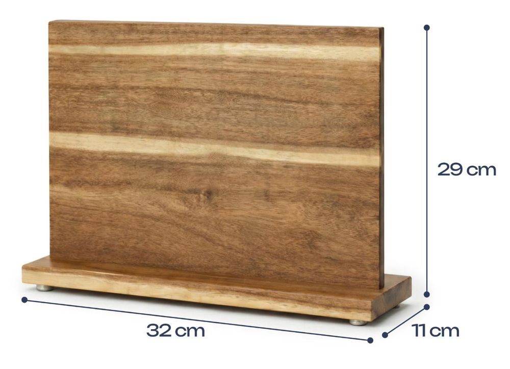 WELLHAUS Magnetischer Ständer für Küchenmesser, Doppelseitig, aus Holz