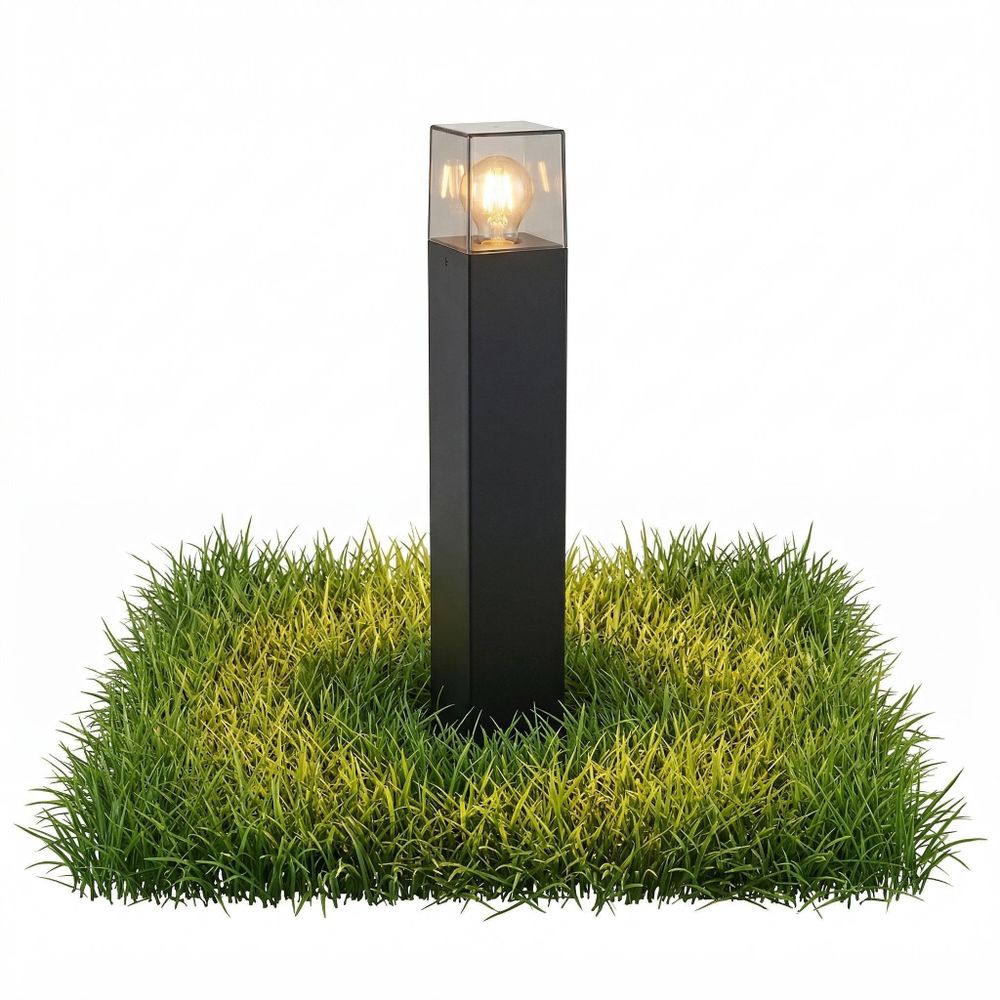 MasterLED LED Wegeleuchte E27 IP44 60cm Schwarz Pollerleuchte Gartenbeleuchtung Aluminium Außenleuchte Gartenlampe