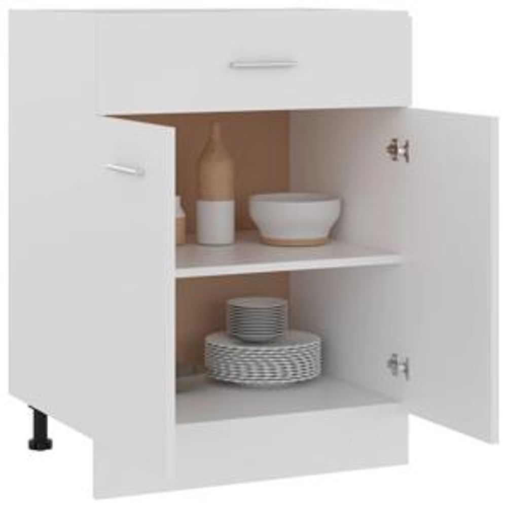 vidaXL Mobile basso con cassetti Lyon Bianco 60x46x81,5 cm in materiale derivato dal legno