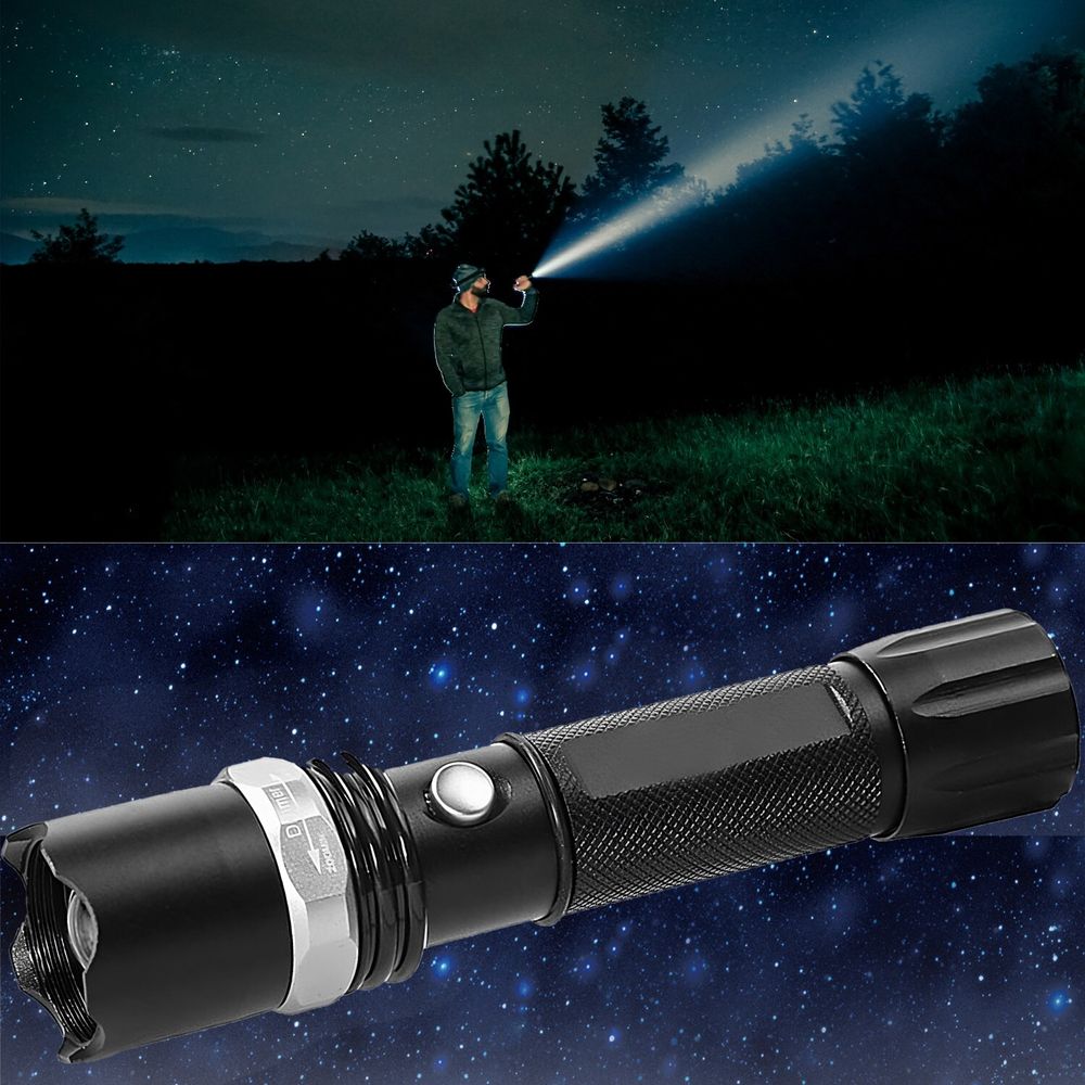 LED Taschenlampe Extrem Akku Li-ion 18650 für Hell Aufladbar für Outdoor Camping Leuchtweite 600 Meter Flashlight 3,7V 4200mAh Retoo