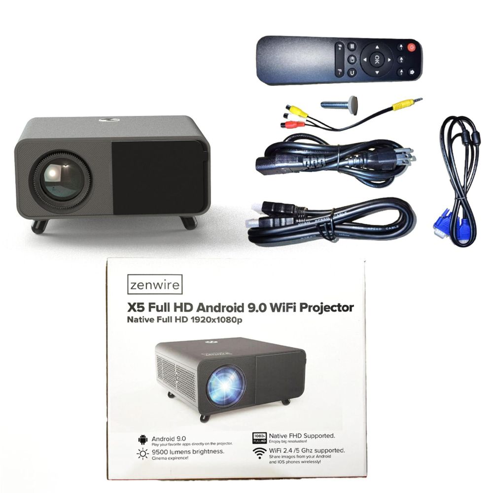 Projektor - Projektor - WLAN 2.4/5 GHz - Android TV - FULL HD 4K - 550 ansi autofocus - do smartfonów - do laptopów, komputerów PC