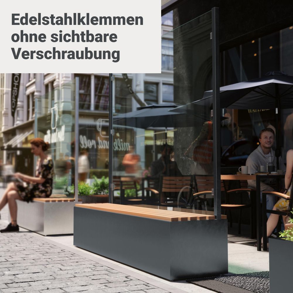 Glashalter und Pfosten