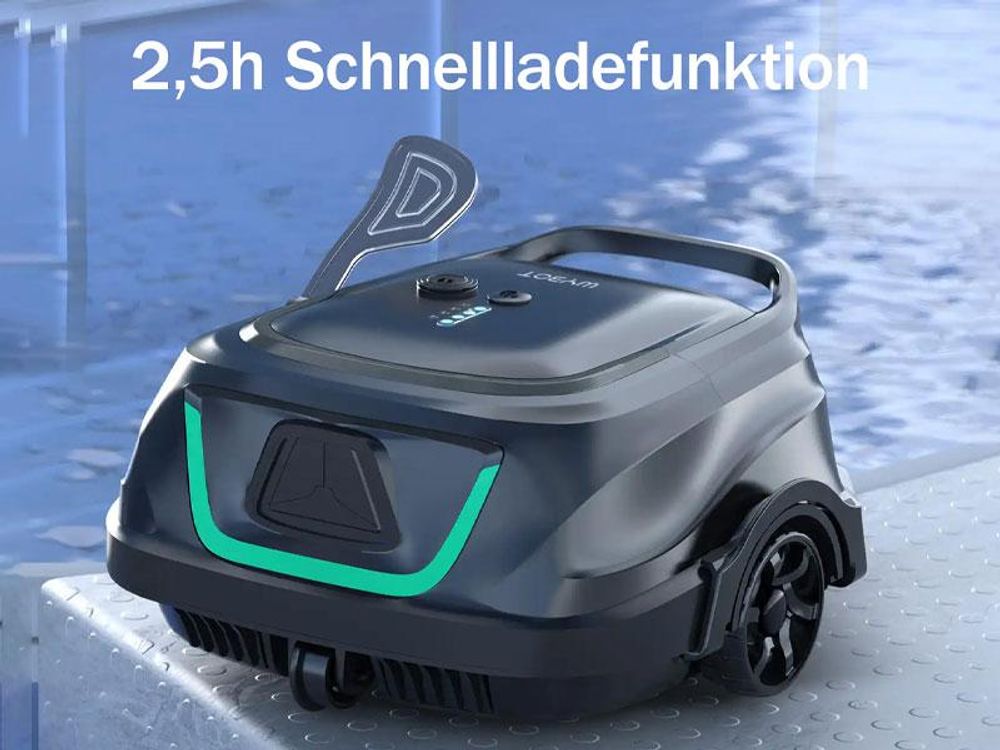 Wybot A1, Roboter-Pool-Reiniger, Pool, Schwarz, Boden, Oberirdischer Pool/eingelassener Pool, 180 µm