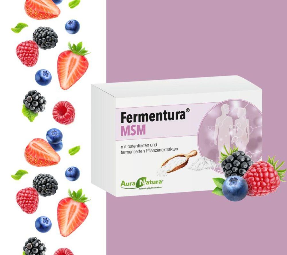 Aura Natura Fermentura MSM Kapseln Hochdosiert – Angereichert mit Fermentierten Inhaltsstoffen | MSM Methylsulfonylmethan – 60 Kapseln – Vegan