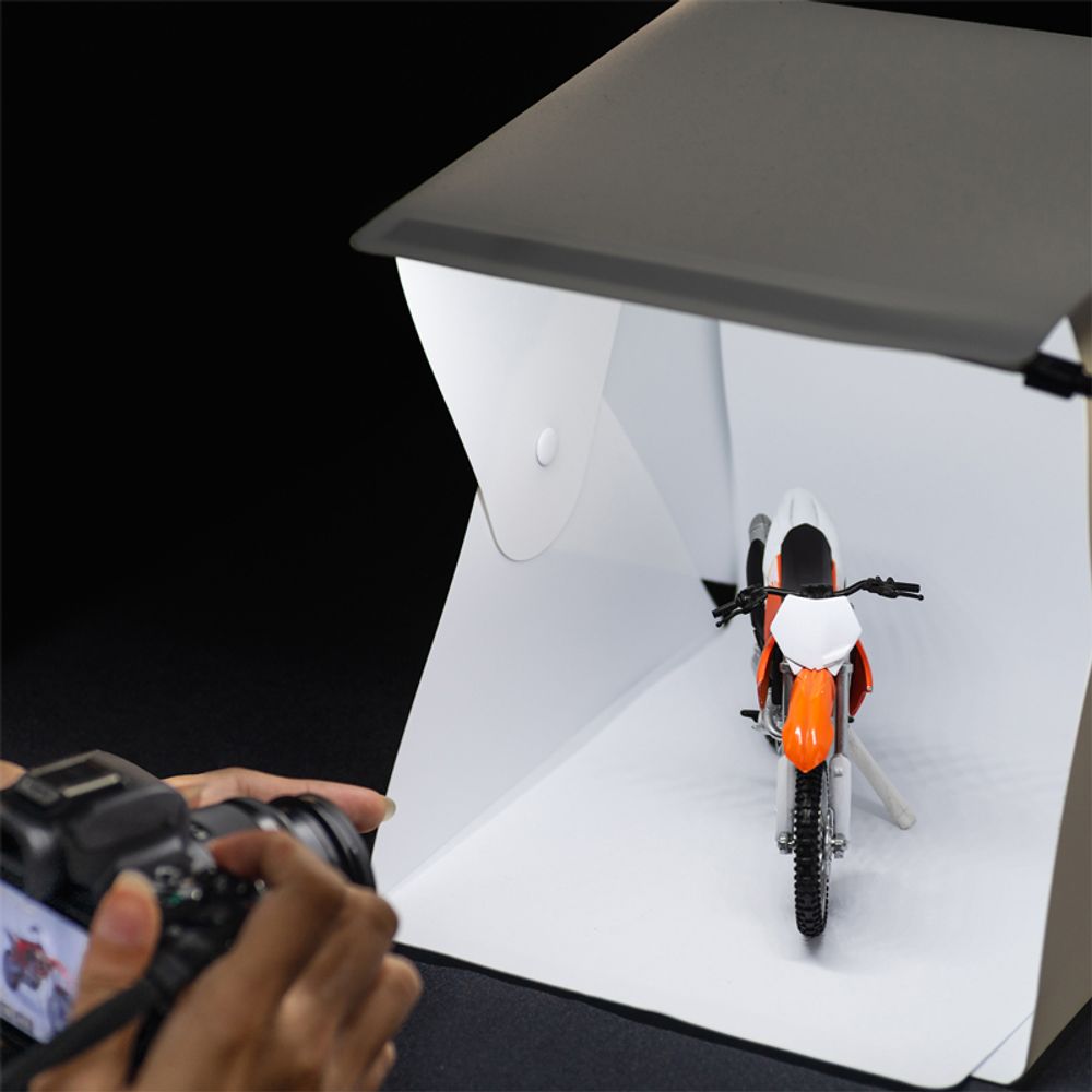 Fotostudio Fotobox 30 x 30 cm LED Fotozelt Set 2 Hintergrund Farben Tragbare Photobox Faltbare Fotografie Schießzelt Lichtbox Softbox Retoo
