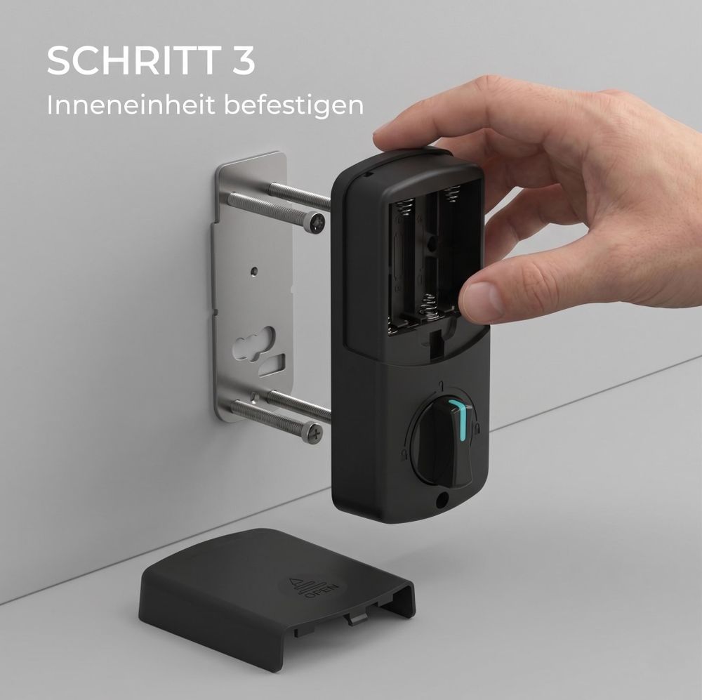 Smartes Türschloss, Fingerabdruck, APP Steuerung, Bluetooth, Automatische Verriegelung, USB Notstrom, Schlüsselloser Zugang, Modernes Design