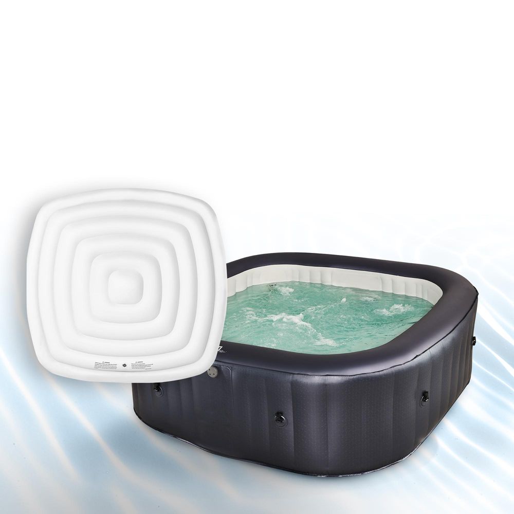 Miweba MSpa aufblasbare Whirlpool Abdeckung | 165cm x 165cm - Quadratisch - Pool Abdeckung - Isolierend - gegen Schmutz - Robust - Wärmespeicher