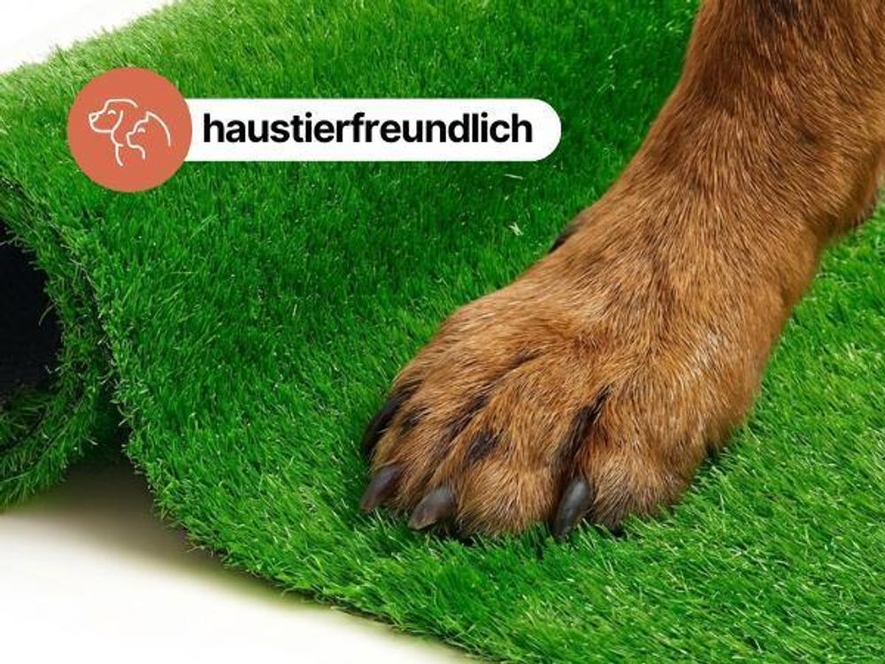 Tapiso Rasenteppich NATURAL Grün Höhe: 6mm Balkon Terrasse 300 x 400