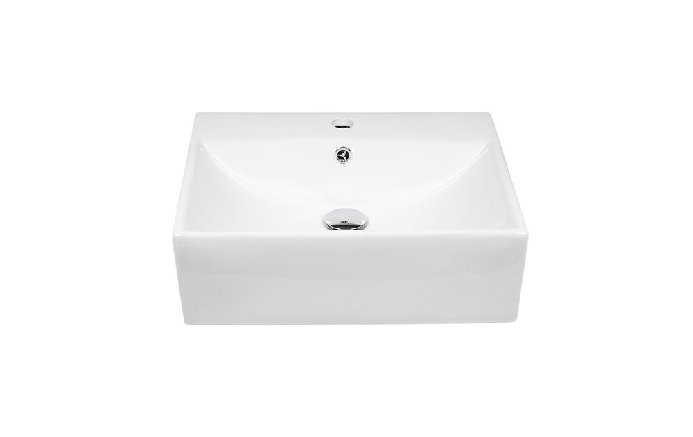 Keramik Wandhängewaschbecken rechteckig 505x405x160 mm weiß Komplettset