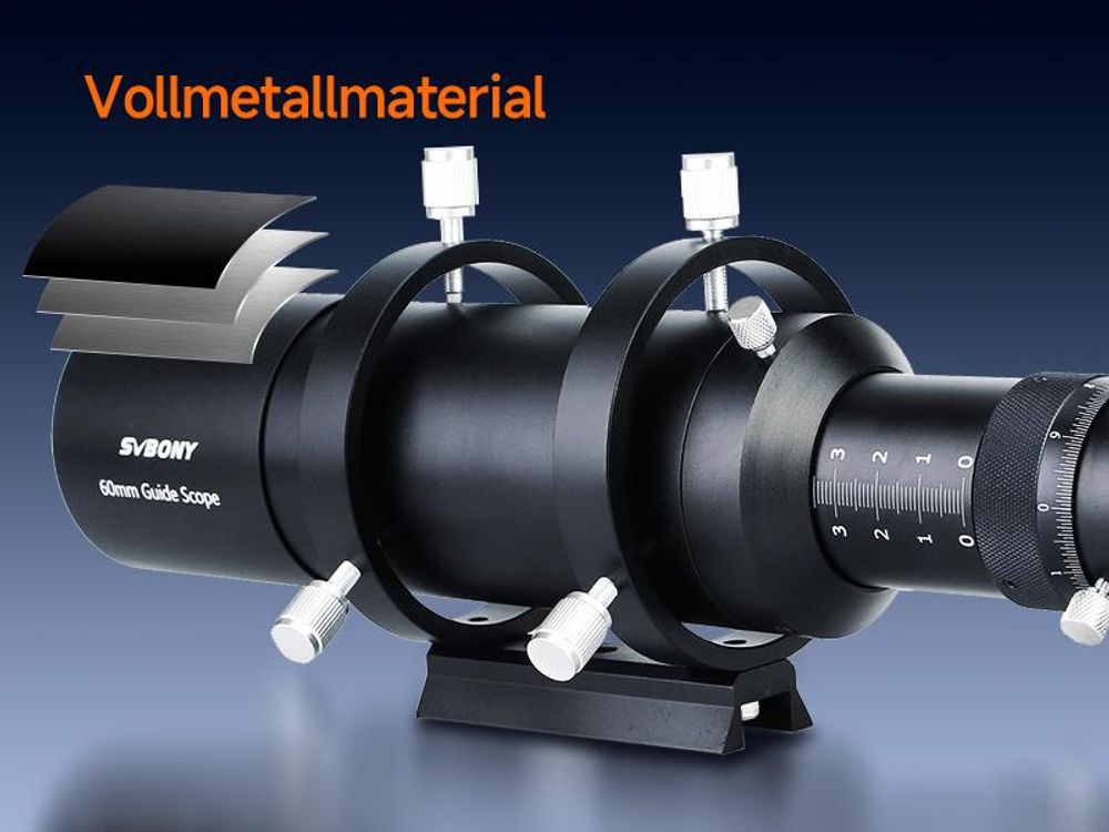 Svbony SV106 Teleskop Guiders, 60mm FMC Teleskope Sucher mit 240mm Brennweite Helical Fokussiergerät, Sucherfernrohre Teleskop Zubehör für Teleskop Astrokamera Autoguide Astrofotografie