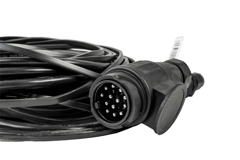 MANTES Anhänger Elektroinstallation 8 m 13-Pin Stecker Bajonett 2x 8-Pin 0,75 mm2 12 V Kabelsatz für PKW-Anhänger mit Bajonettanschluss