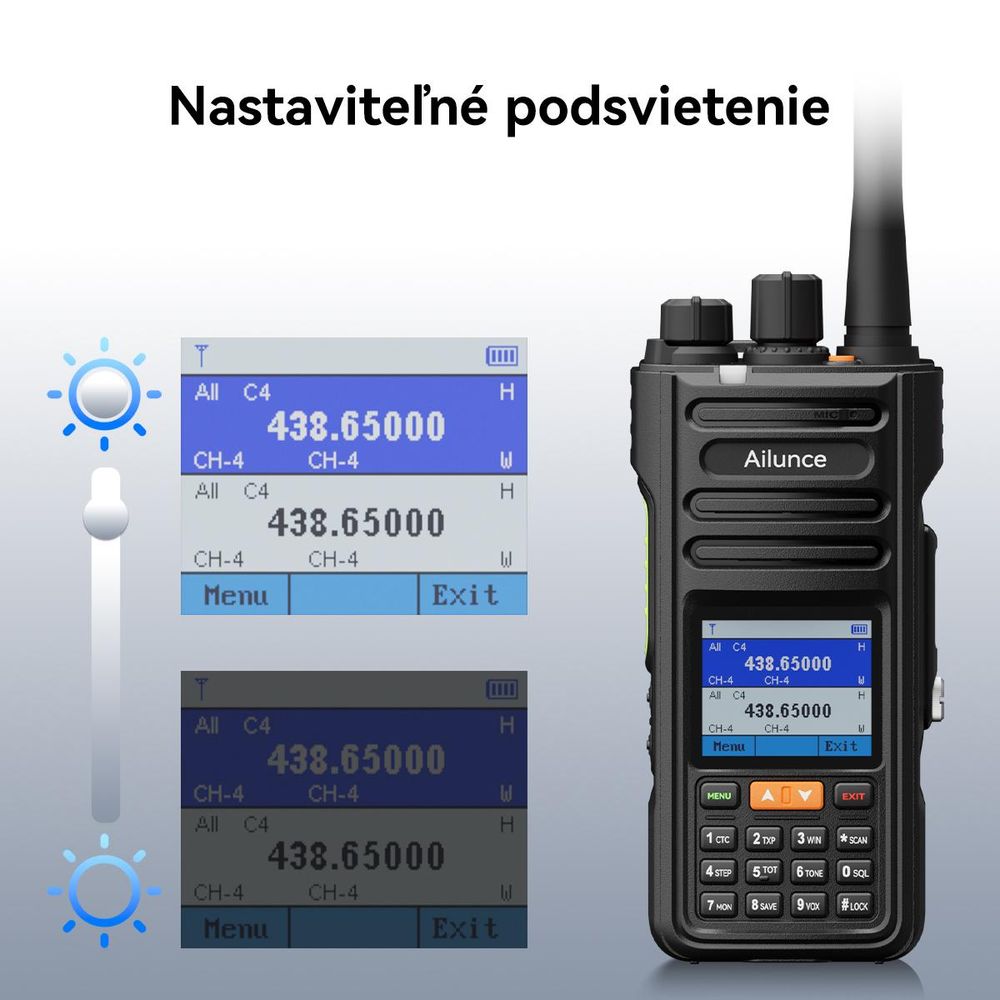 Retevis Ailunce HA2 Bluetooth rádio, rádioamatérske, APP ovládanie, APRS/GPS, rýchle nabíjanie, IP67 vodotesné, 2800mAh, SOS, pre rádioamatérov