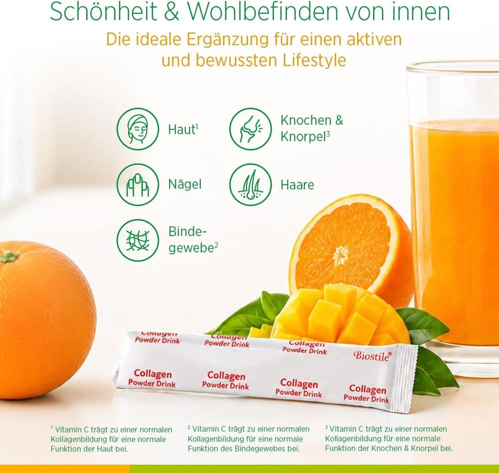 Biostile Collagen Powder Blend mit Hyaluronsäure – 30 Beutel mit 8600 mg hydrolysiertem Kollagen, Hyaluronsäure, Vitamin C, Curcumin und Shilajit für Haut, Gelenke und Knochen