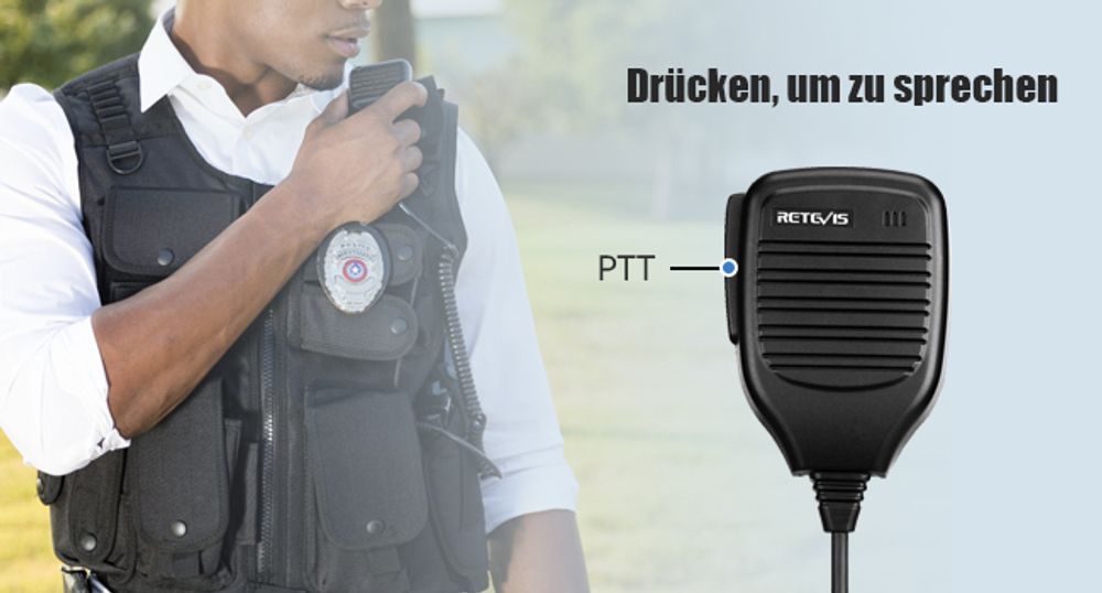 Retevis Funkgerät Lautsprecher Mikrofon 2 Pin Funkgeräte Profi Lautsprechermikrofon Kompatibel RT24 RT24V RT27 Für Jagd und Schießen(2 STK)