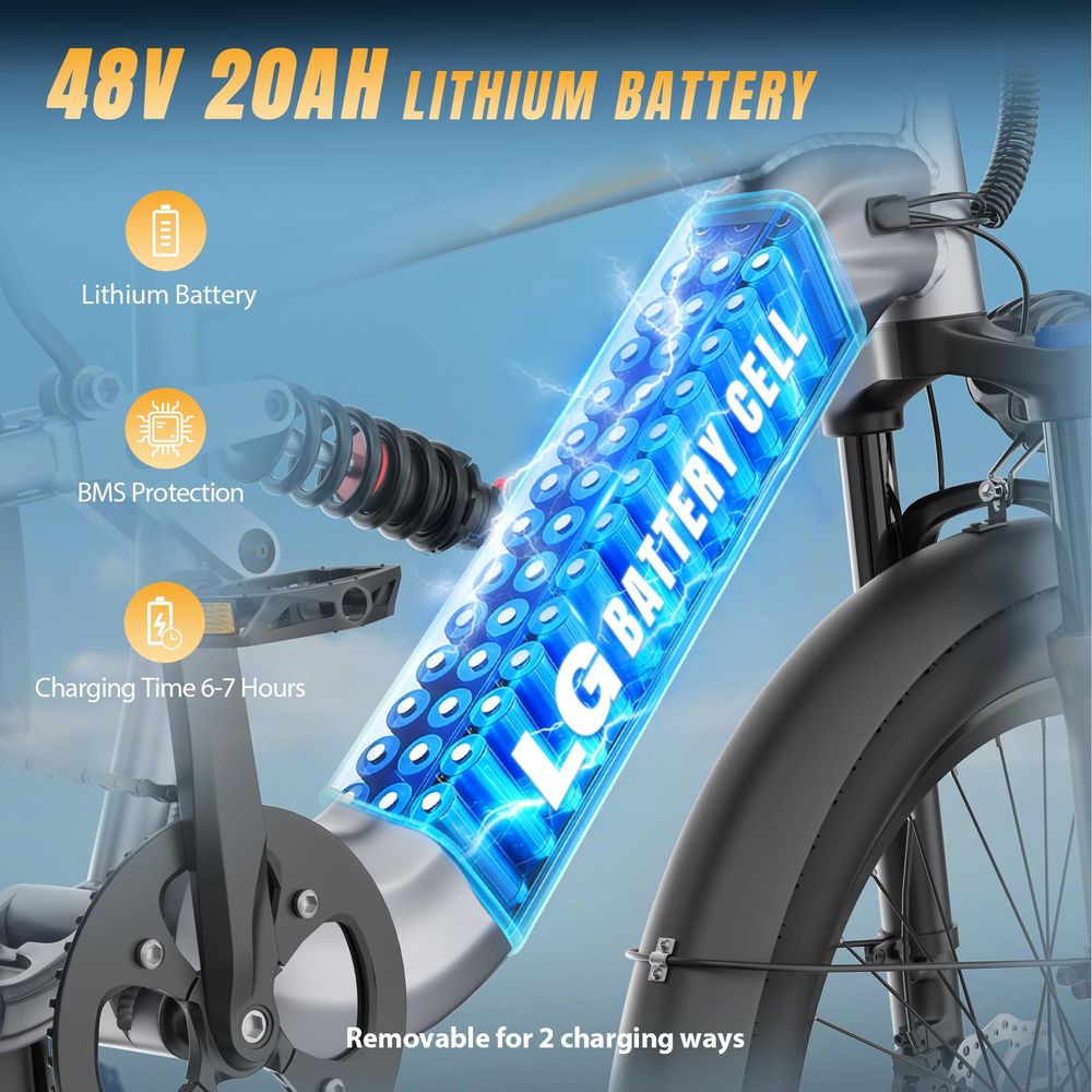 Elektro‑Fahrrad CF500 für Geländeeinsätze, 48 V 20 Ah, 27,5‑Zoll Geländefettreifen, doppelte Federung, hydraulische Scheibenbremsen, 150kg,silber