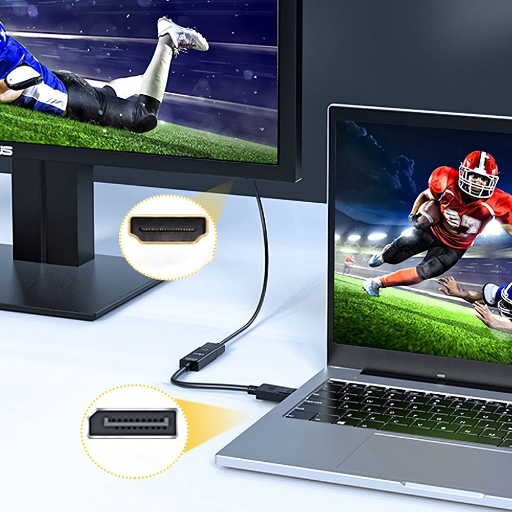 Displayport auf HDMI Adapter DP-Computer HDMI-Monitor Konverter DP HDMI-Adapter Hochwertigen Goldkontakten Unterstützt 1080p Full HD 60Hz Retoo