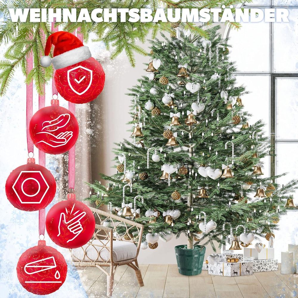 KADAX Weihnachtsbaumständer "Taden", Grün Christbaumständer, Baumhöhe bis 240 cm