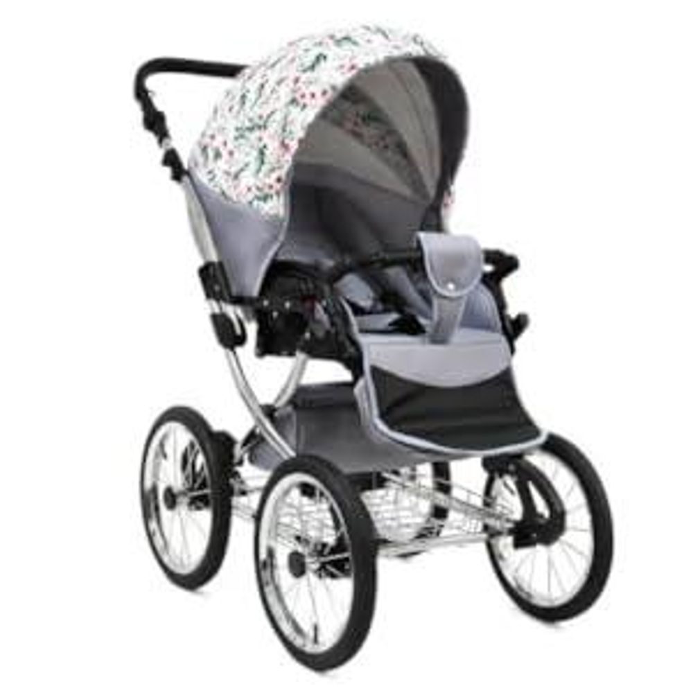BabyLux® Margaret Exclusive | 3in1 Kinderwagen Set | Grey Flex | Kombikinderwagen | Kinderwagens