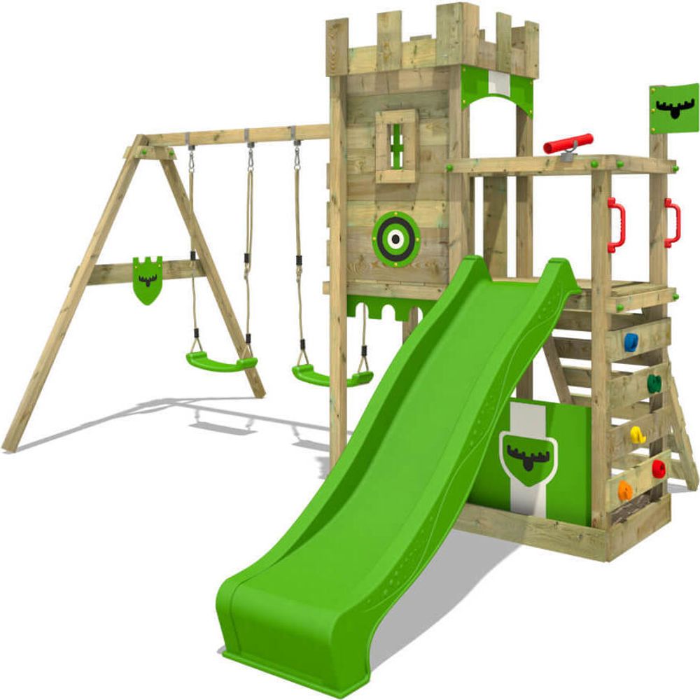 Ritterburg Fatmoose BoldBaron Boost XXL Kletterturm mit Schaukel in Hellgrün